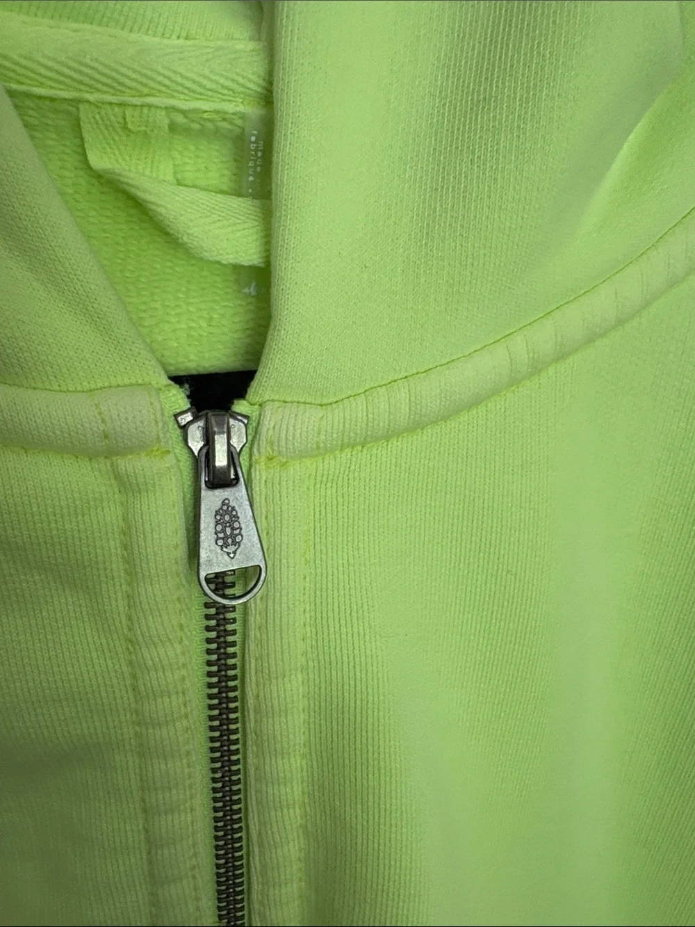 Free People Neon Lime Zip Hoodie